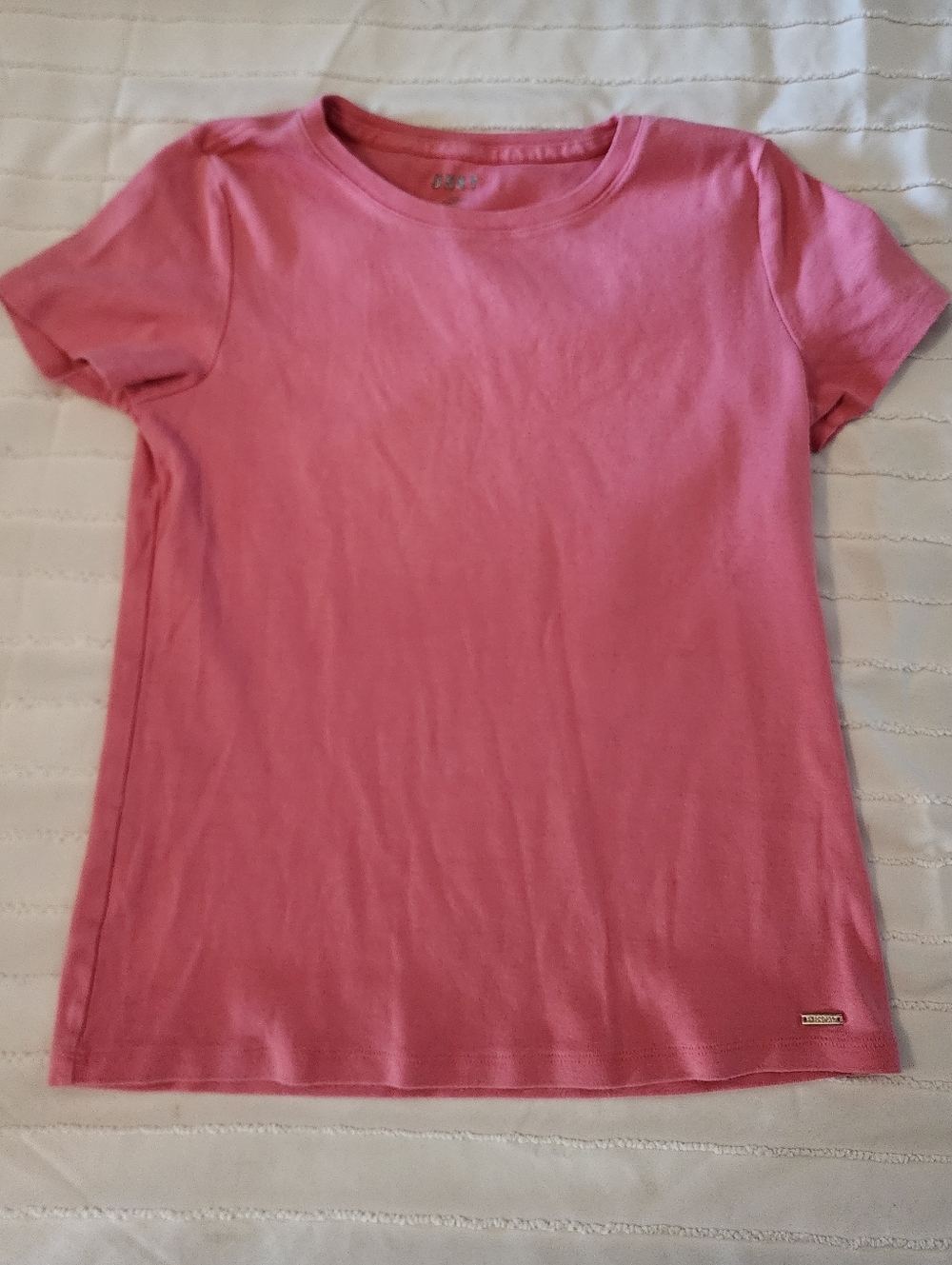 DKNY Pink Short Sleeve Tee with Logo Tag
